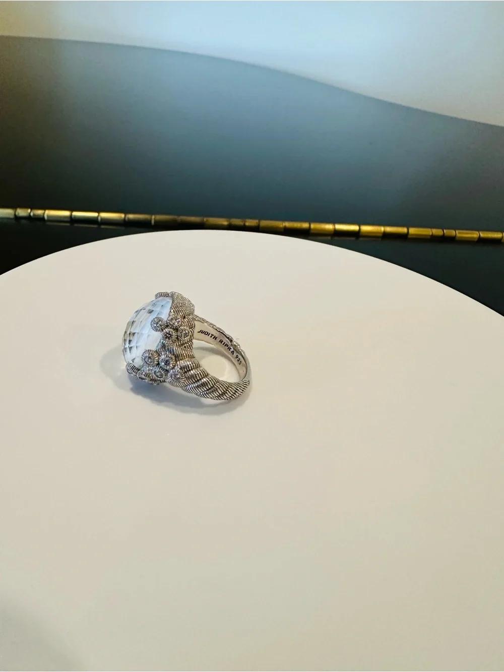 Judith Ripka Luxury Vintage Retro Designer Couture Runway RARE Authentic Ring